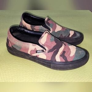 Vans Camo Slip On Shoes